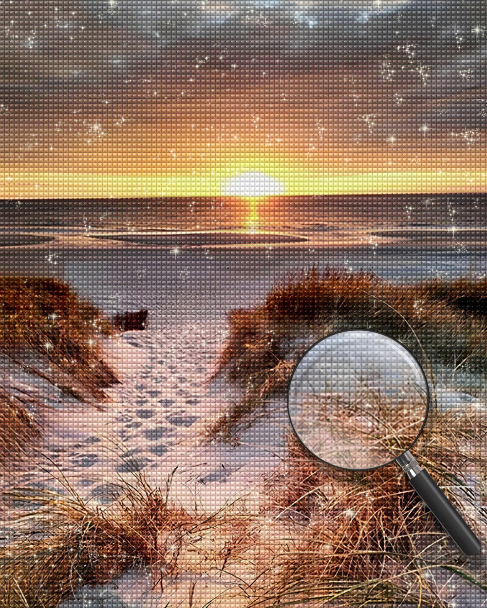 Wildes Gras am Strand Diamond Painting