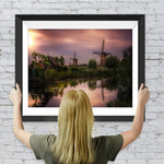 Windmühlen in der Abenddämmerung Diamond Painting