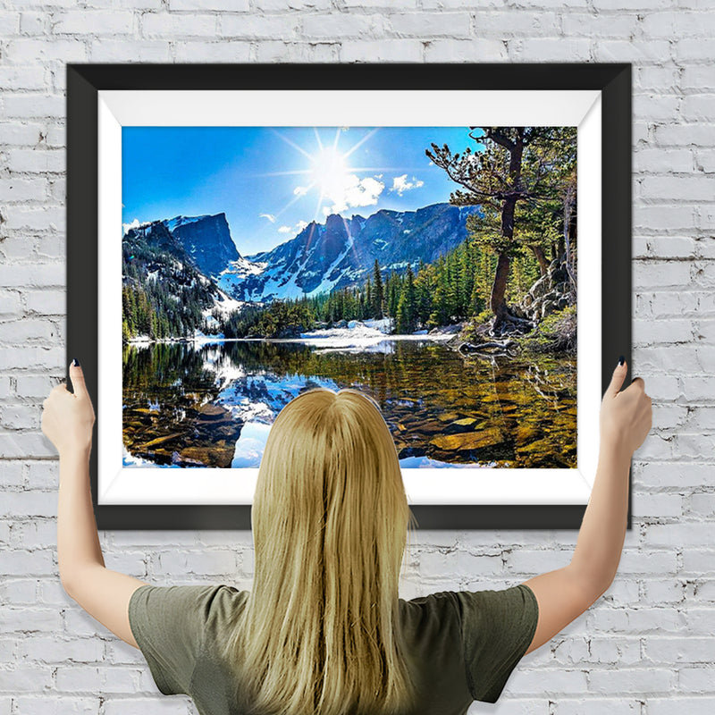 Winterberge und See unter der Sonne Diamond Painting