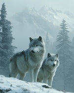 Wölfe auf dem Schneeberg Diamond Painting