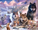 Wölfe auf dem Schneefeld Diamond Painting