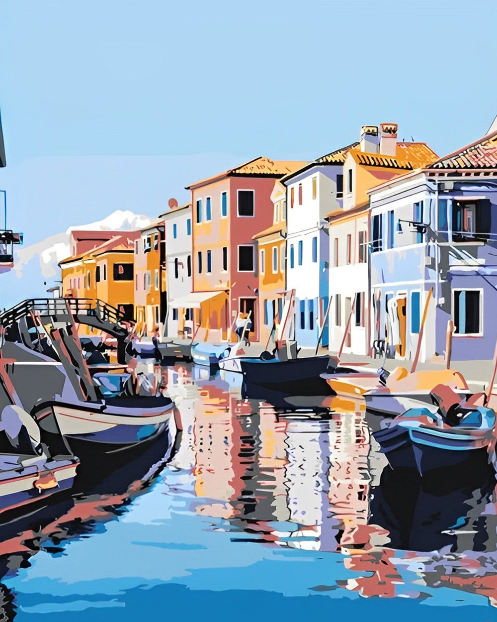 Wohngebäude und Schiffe Diamond Painting