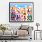 Wohngebäude unter blauem Himmel Diamond Painting