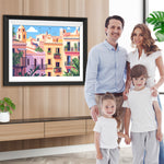 Wohngebäude unter blauem Himmel Diamond Painting