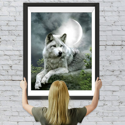 Wolf auf Felsen Diamond Painting