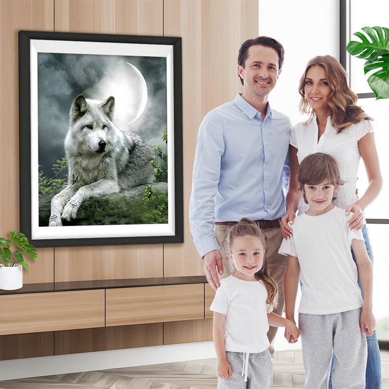 Wolf auf Felsen Diamond Painting