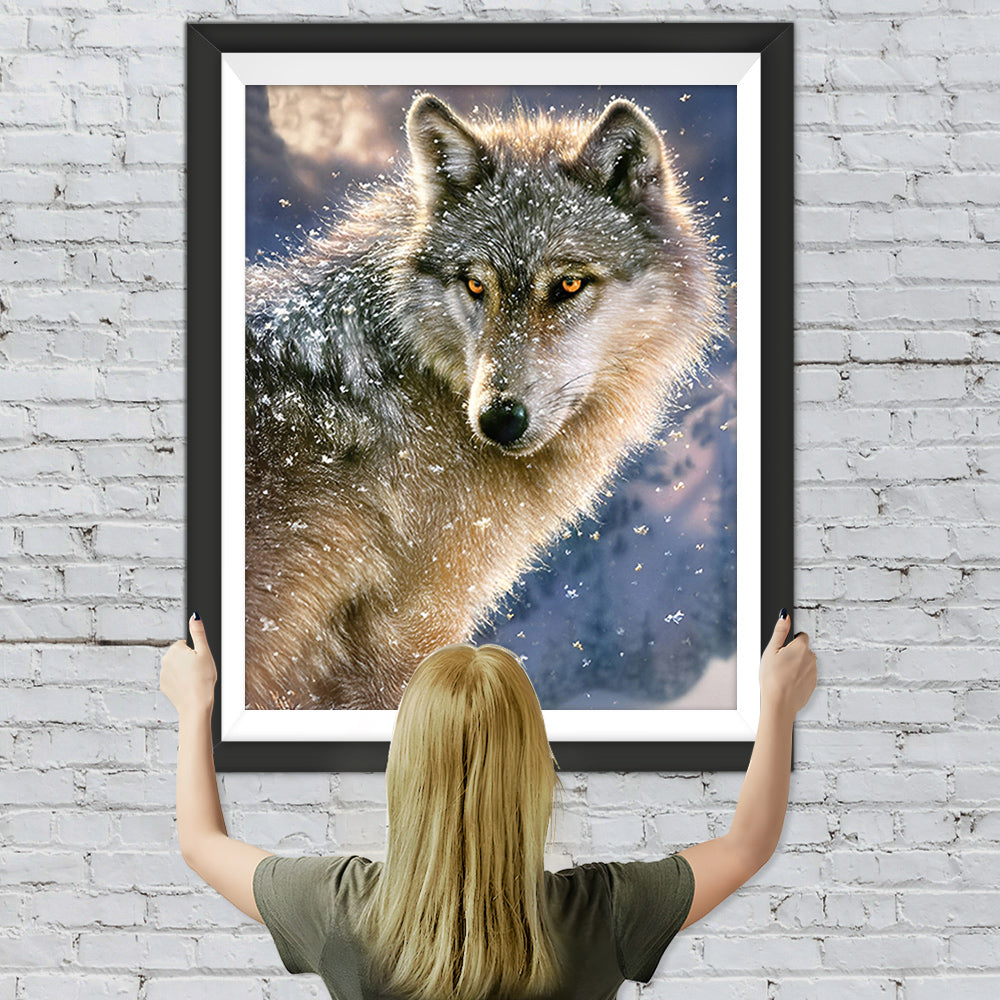 Wolf im Schnee Diamond Painting
