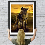 Wolf im Sonnenuntergang Diamond Painting
