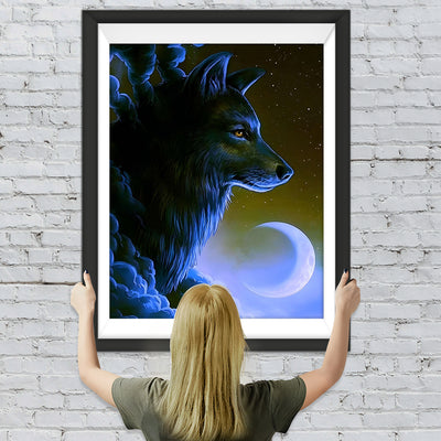 Wolf in den Wolken Diamond Painting