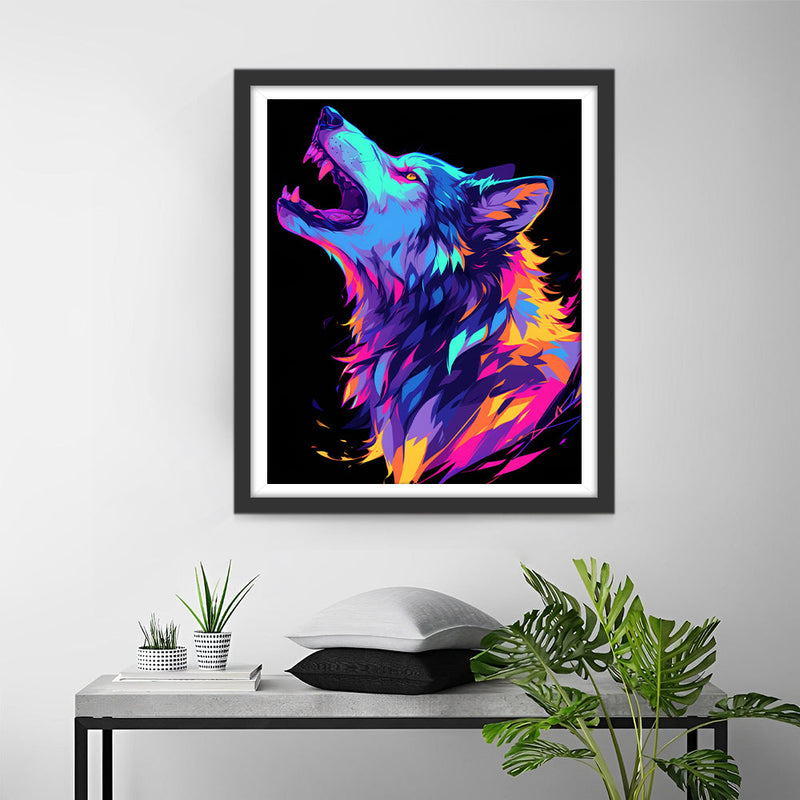 Wolf in der Dunkelheit Diamond Painting