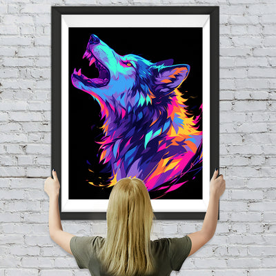 Wolf in der Dunkelheit Diamond Painting