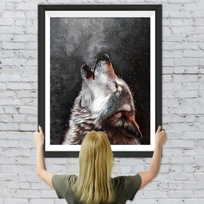 Wolf mit erhobenem Kopf Diamond Painting