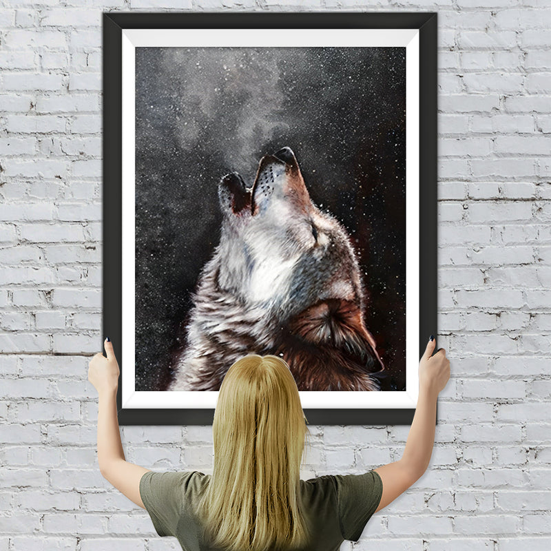 Wolf mit erhobenem Kopf Diamond Painting