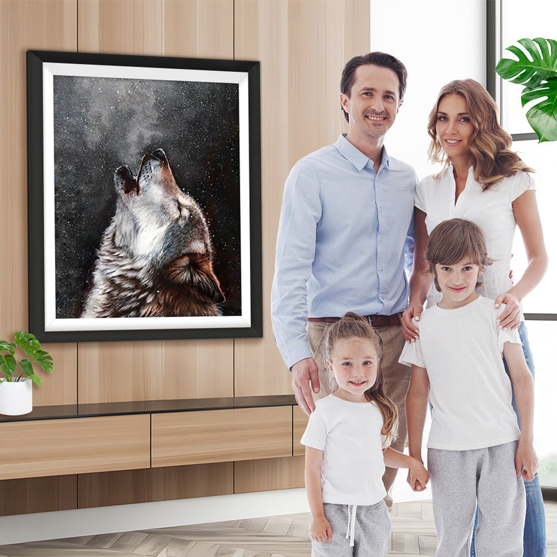 Wolf mit erhobenem Kopf Diamond Painting