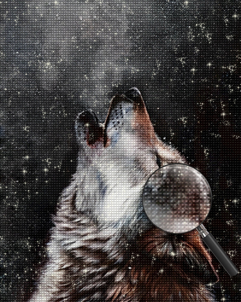 Wolf mit erhobenem Kopf Diamond Painting