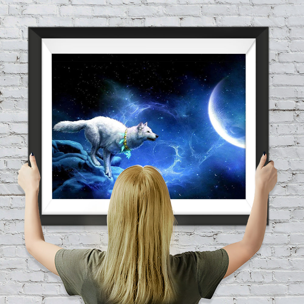 Wolf Mond Diamond Painting