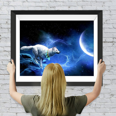 Wolf Mond Diamond Painting