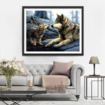 Wolf und Babywolf Diamond Painting