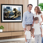 Wolf und Babywolf Diamond Painting