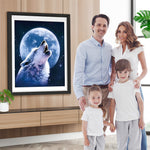 Wolf unter dem Mond Diamond Painting