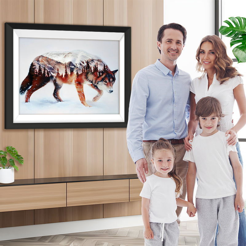 Wolf Wald Berg Diamond Painting