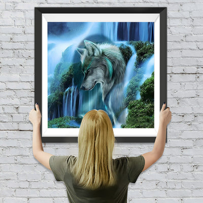 Wolf Wasserfall Diamond Painting