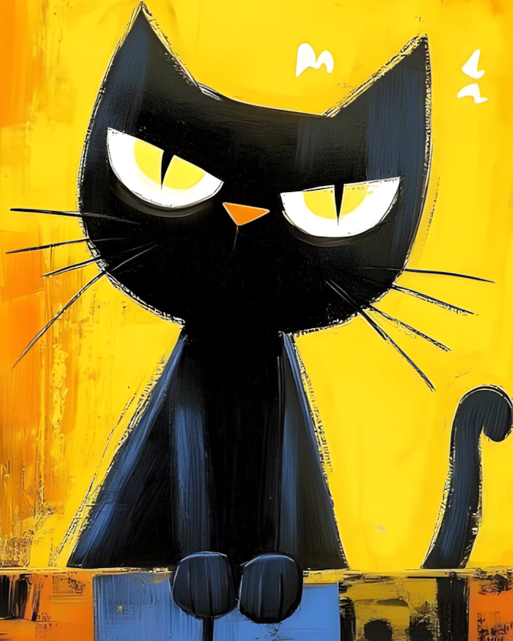 Wütend Cartoon Schwarze Katze Diamond Painting