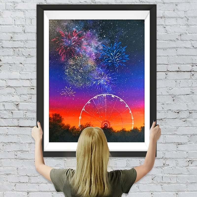 Wunderrad und Feuerwerk Diamond Painting