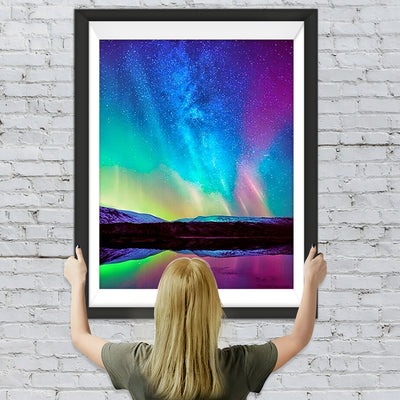 Wunderschöne bunte Aurora Diamond Painting