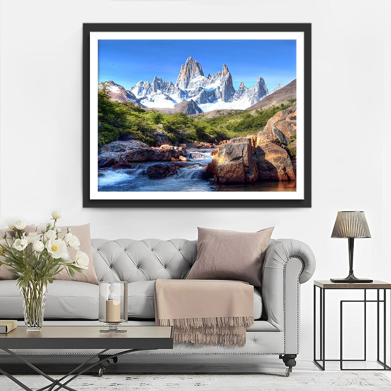Wunderschöne Flüsse und Berge Diamond Painting