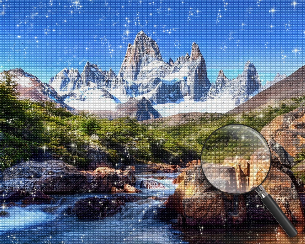 Wunderschöne Flüsse und Berge Diamond Painting