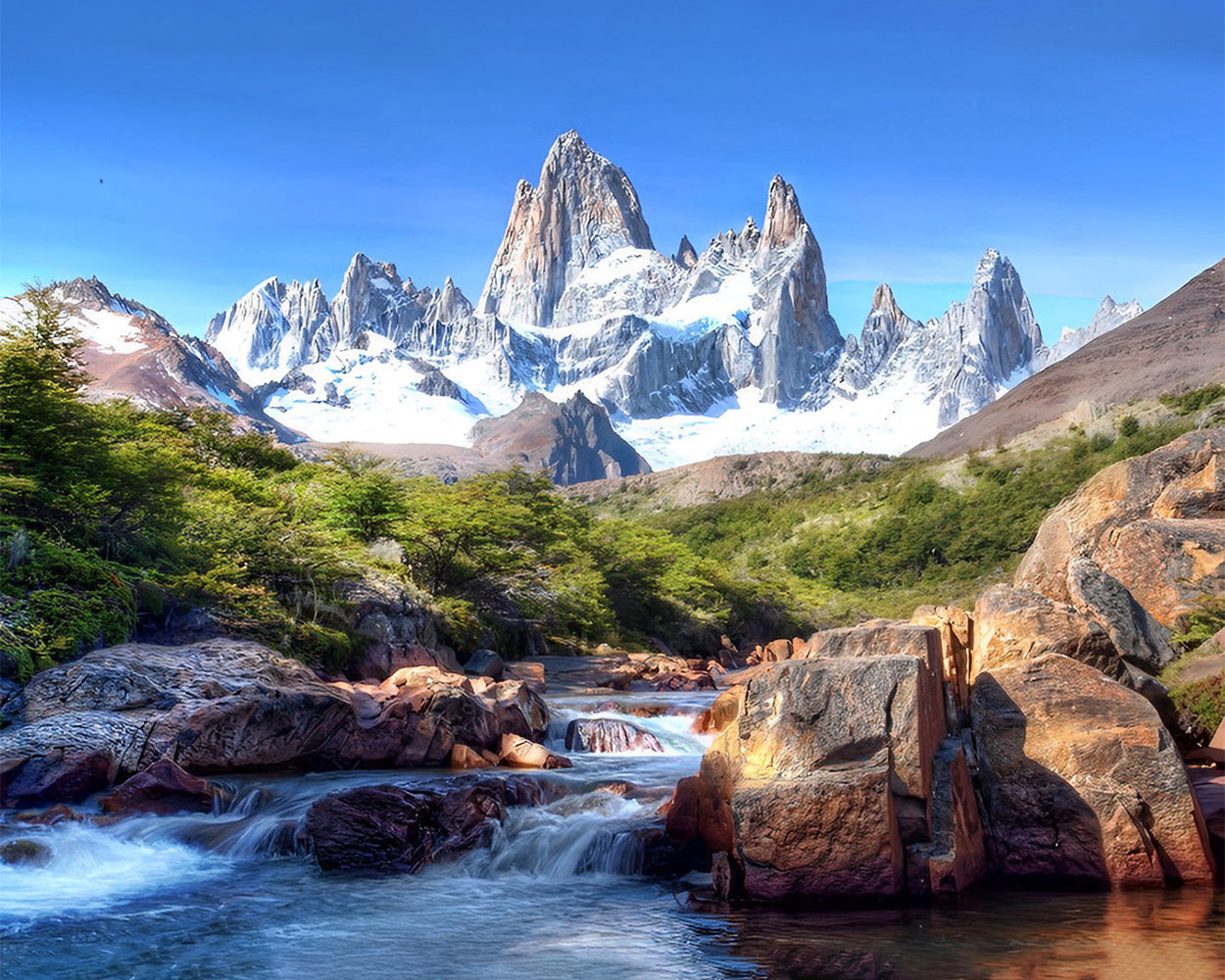 Wunderschöne Flüsse und Berge Diamond Painting