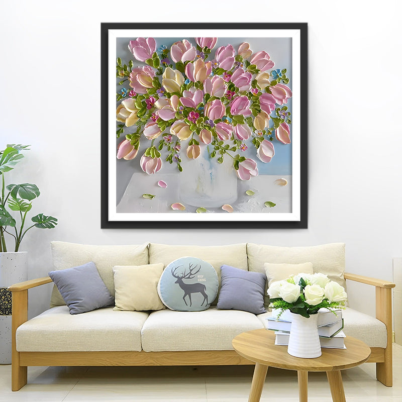 Wunderschöne rosa Tulpe Diamond Painting