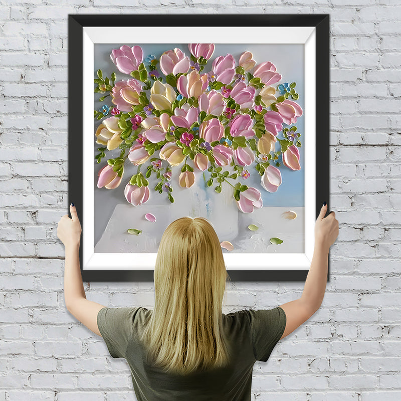 Wunderschöne rosa Tulpe Diamond Painting