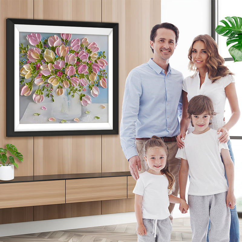 Wunderschöne rosa Tulpe Diamond Painting