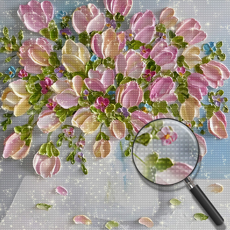 Wunderschöne rosa Tulpe Diamond Painting