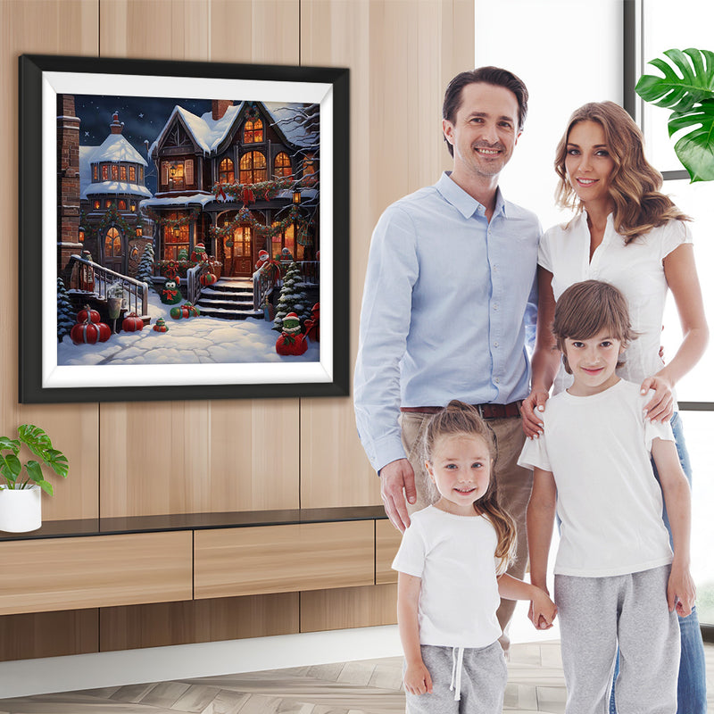 Wunderschöne und gemütliche Weihnachtsvilla Diamond Painting