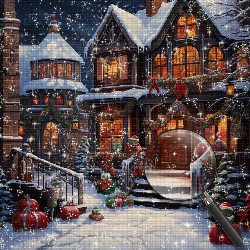 Wunderschöne und gemütliche Weihnachtsvilla Diamond Painting