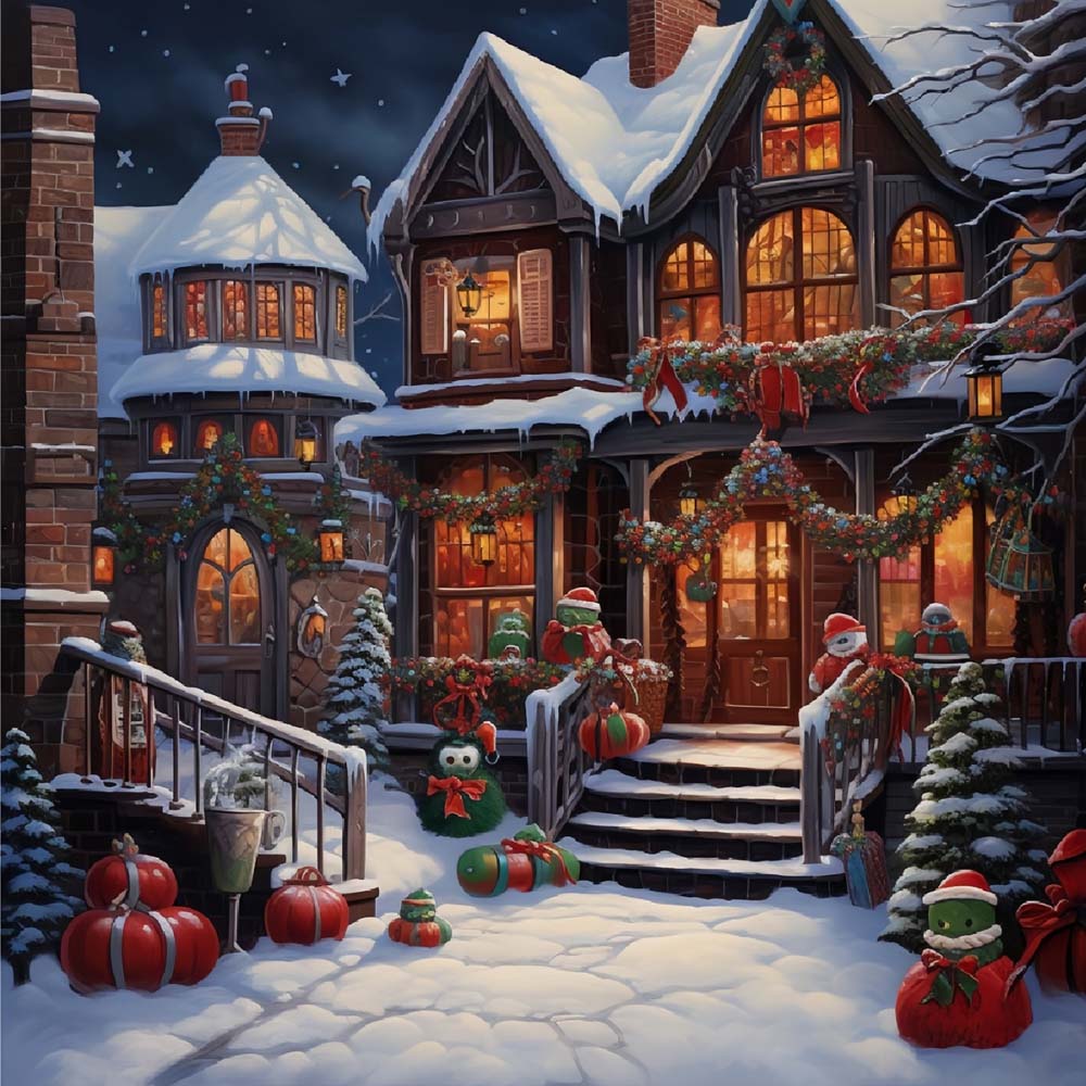 Wunderschöne und gemütliche Weihnachtsvilla Diamond Painting