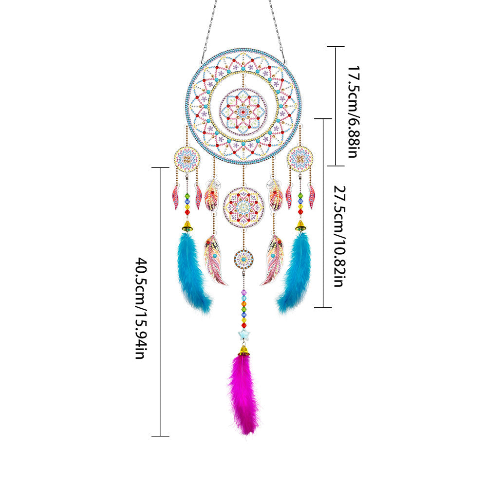 Wunderschöner Mandala-Traumfänger 2D flache Hängedekoration Diamond Painting Sets
