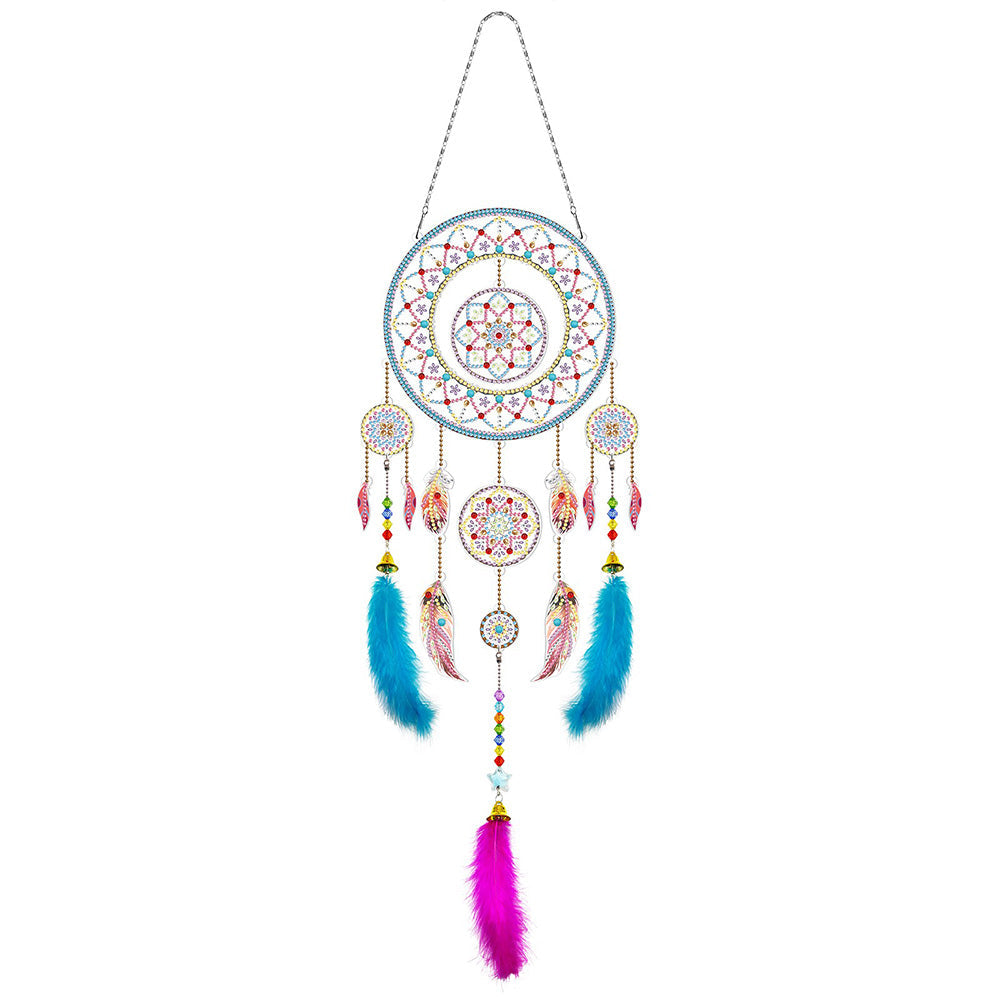 Wunderschöner Mandala-Traumfänger 2D flache Hängedekoration Diamond Painting Sets