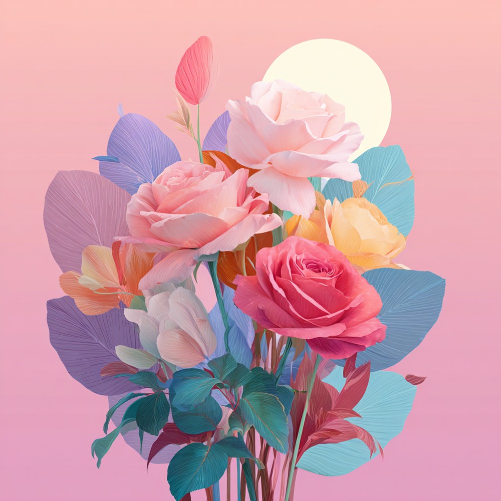 Zarte rosa Rosen Diamond Painting