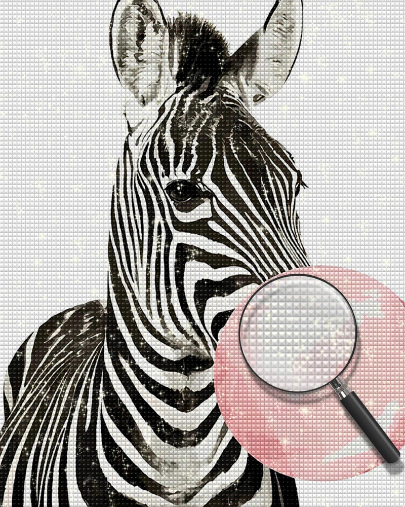 Zebra bläst rosa Kaugummi Diamond Painting
