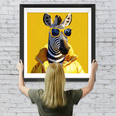 Zebra im gelben Mantel Diamond Painting