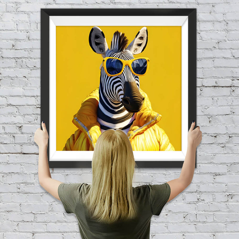 Zebra im gelben Mantel Diamond Painting