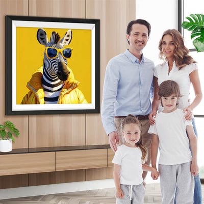 Zebra im gelben Mantel Diamond Painting