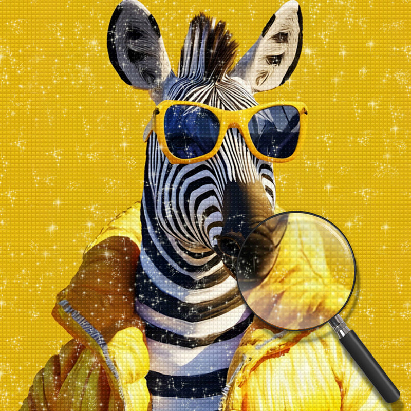 Zebra im gelben Mantel Diamond Painting