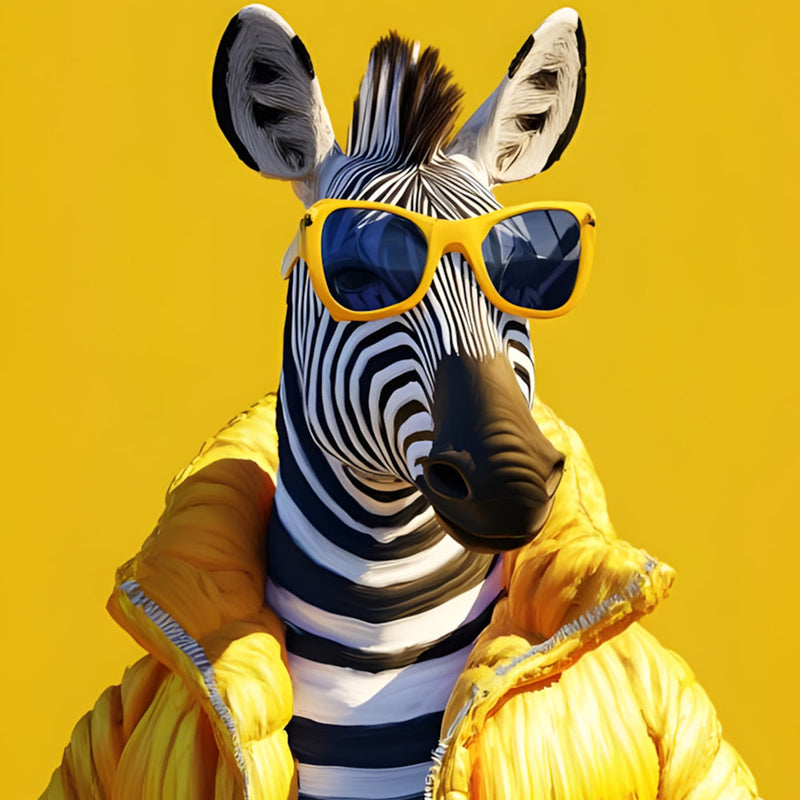 Zebra im gelben Mantel Diamond Painting