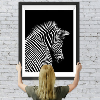 Zebra in der Dunkelheit Diamond Painting