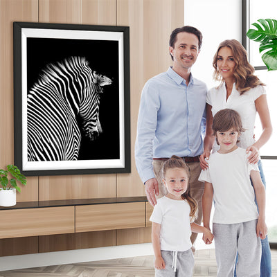 Zebra in der Dunkelheit Diamond Painting